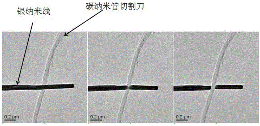 Nano cutting knife for processing nano material and use method thereof