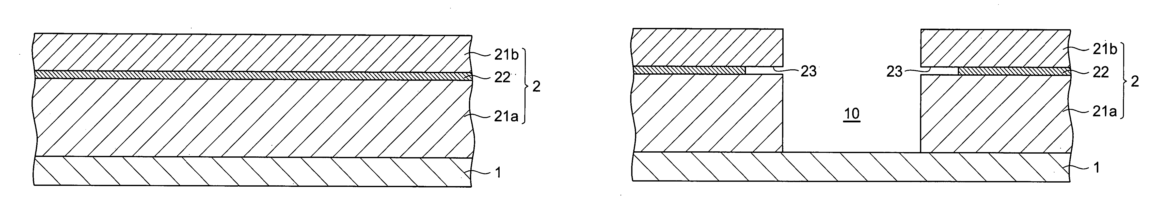 Patterned material layer, method of forming the same, microdevice, and method of manufacturing the same