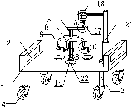 Hammering device convenient to move and used for hardware machining