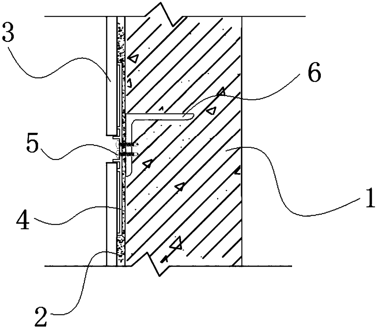 Bonding and anchoring combined ceramic thin plate faced wall and mounting method thereof
