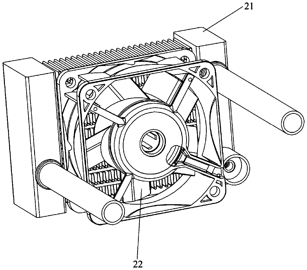 Water-cooled vehicle lamp and vehicle