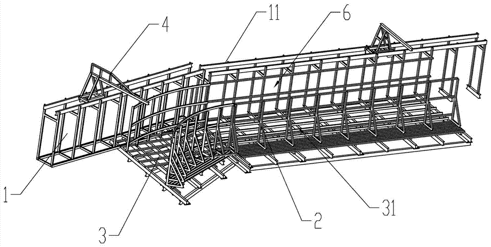 A hydraulic formwork for processing pier body reinforcement and construction technology for pier body reinforcement