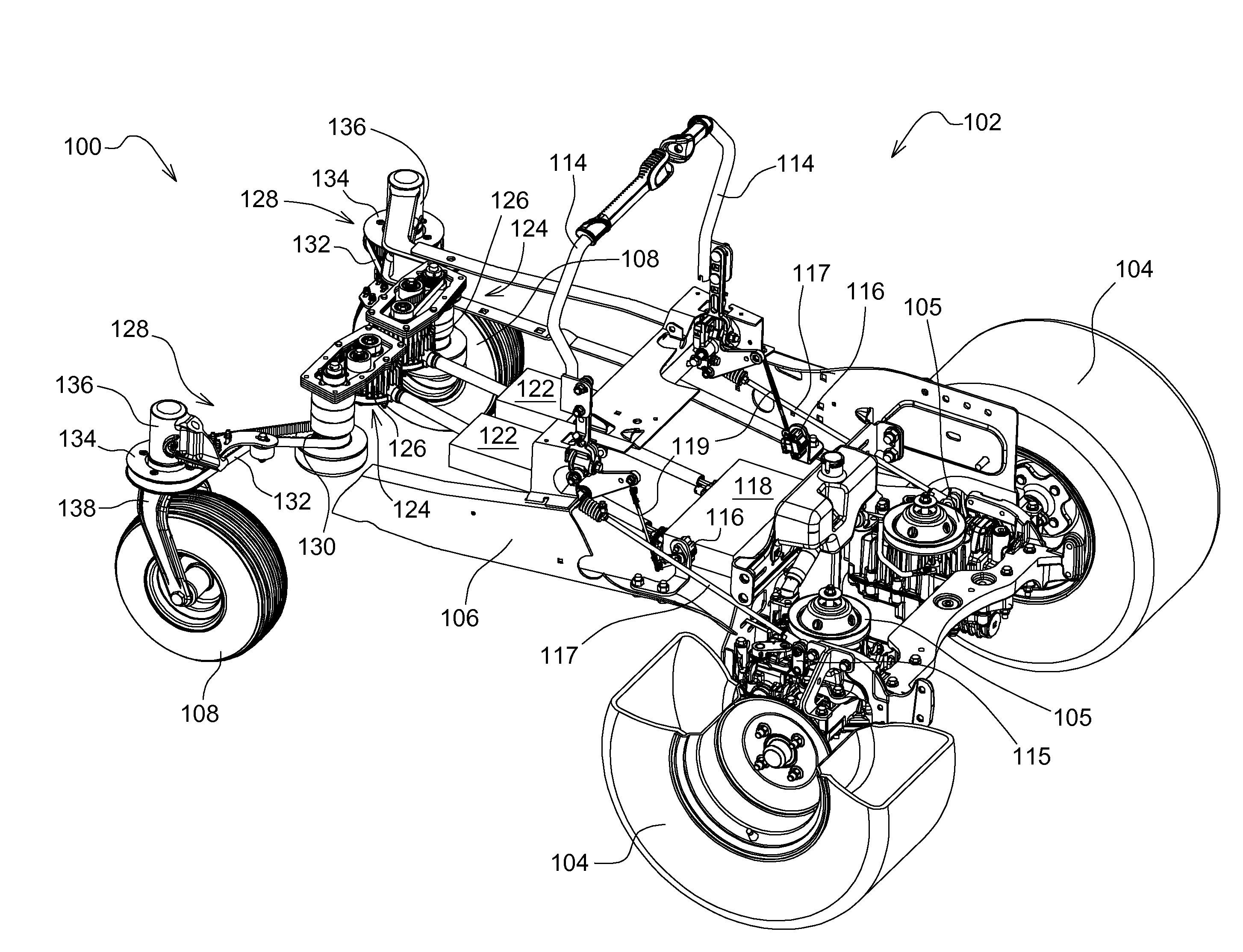 Zero turn mower steering system