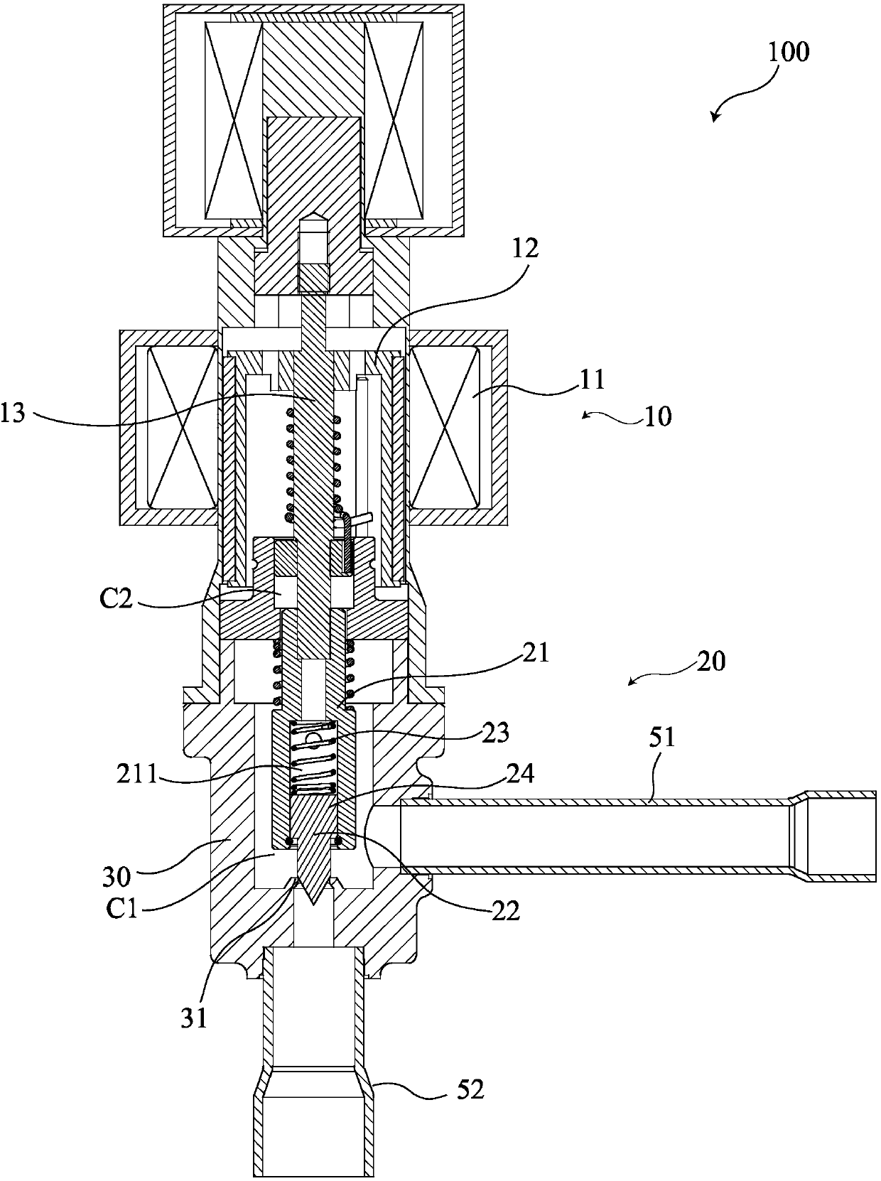 Valve needle assembly and electronic expansion valve with valve needle assembly