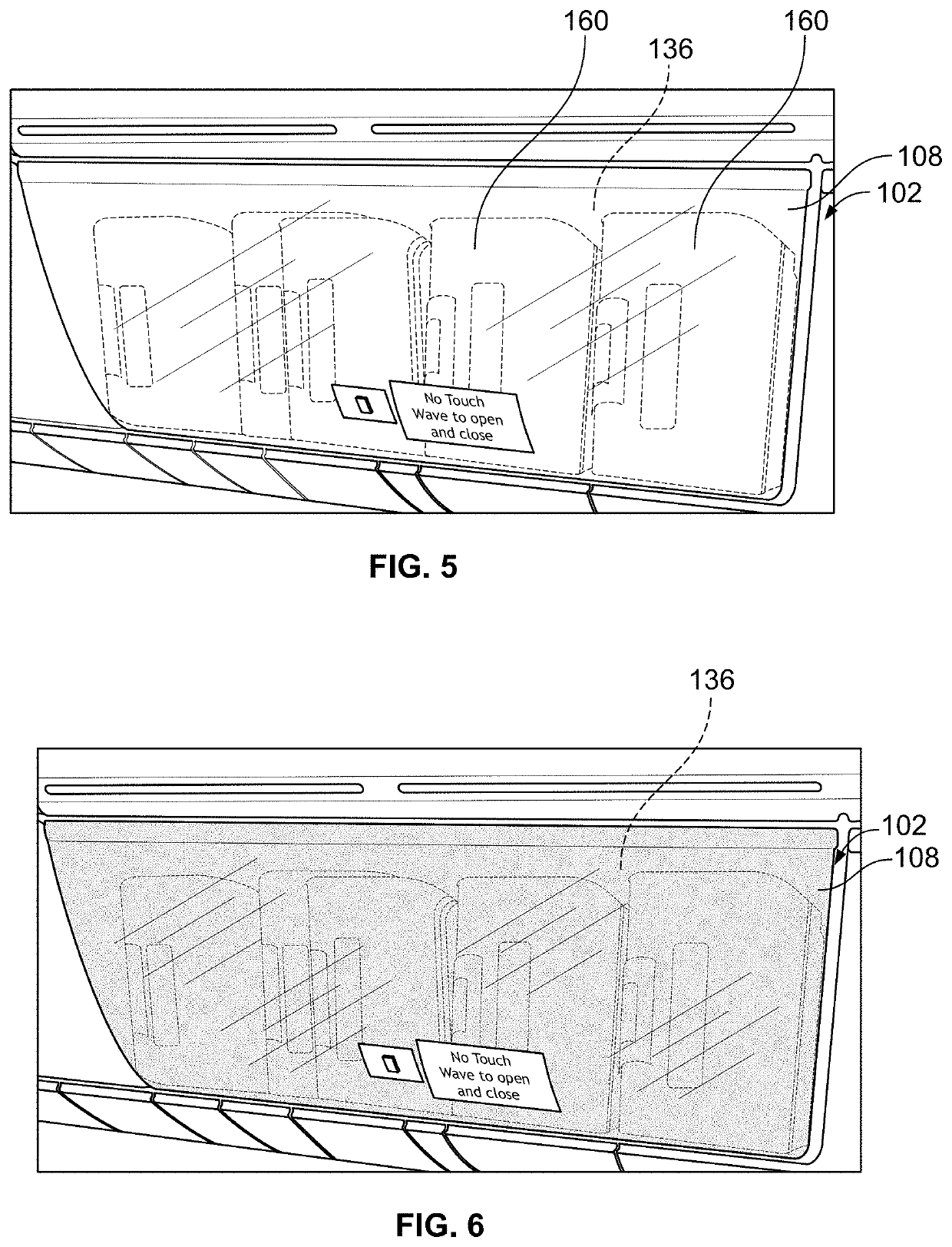 Stowage bin assemblies having electronic front panels