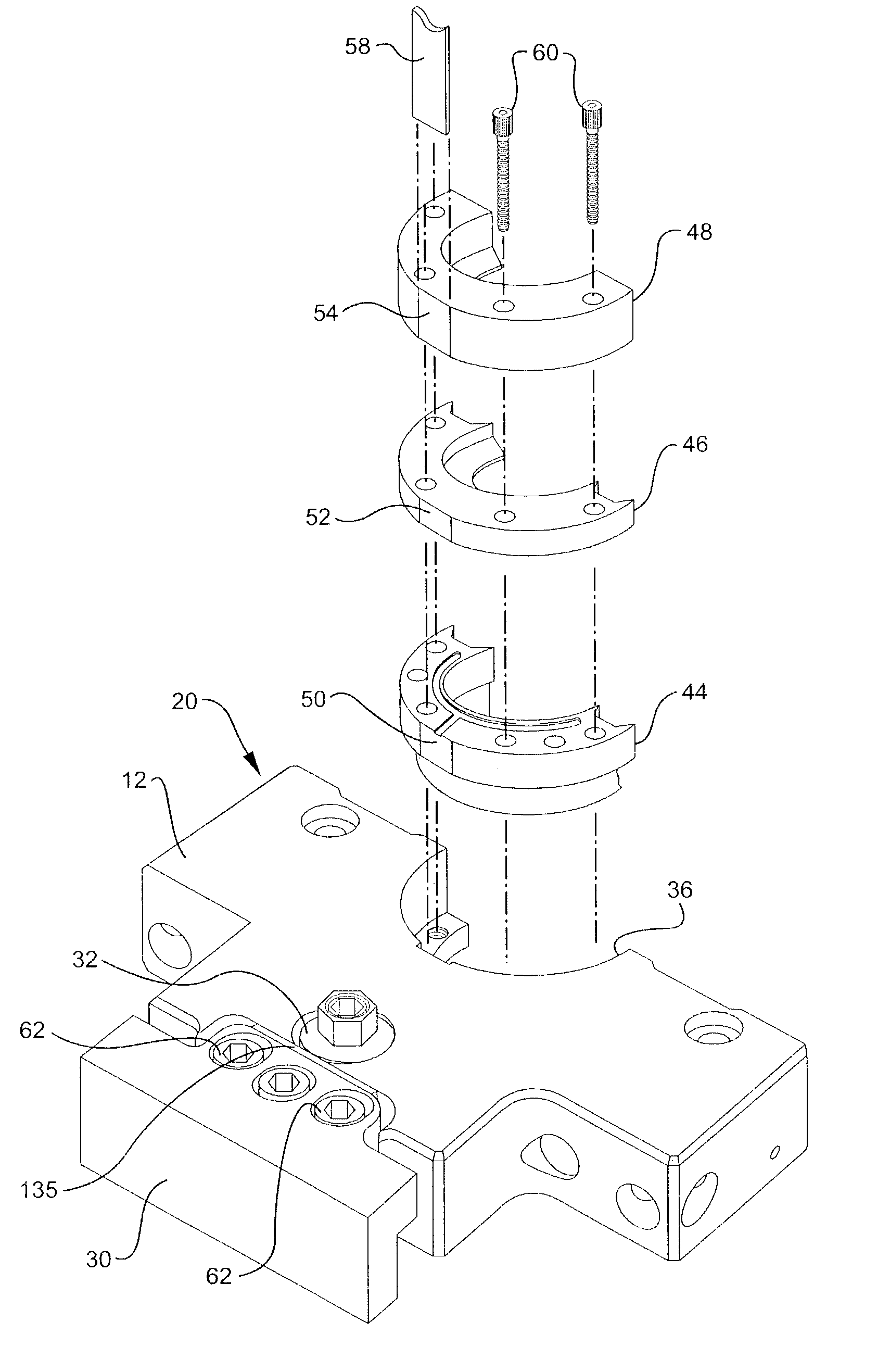 Method and apparatus for positioning a top block assembly and neck finish components of a blow molding machine