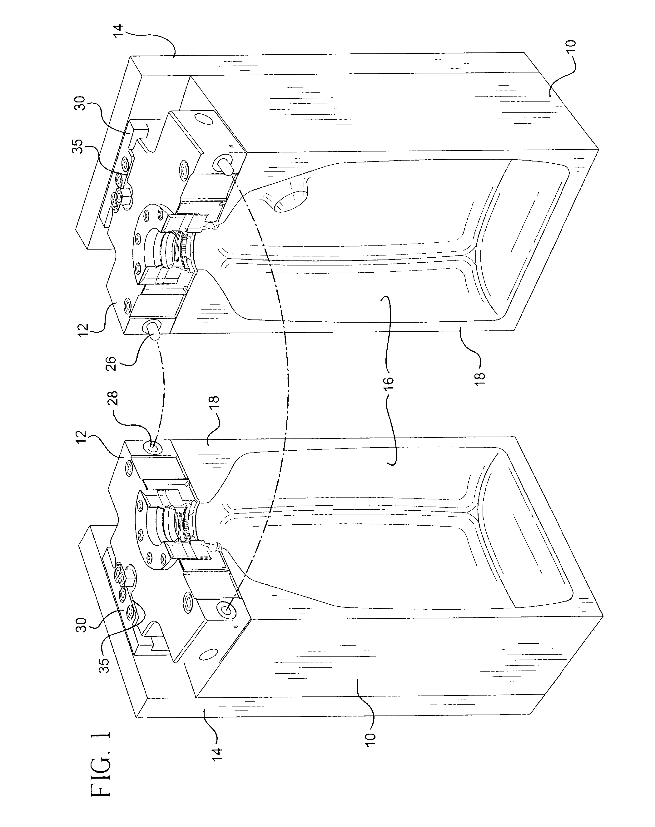 Method and apparatus for positioning a top block assembly and neck finish components of a blow molding machine