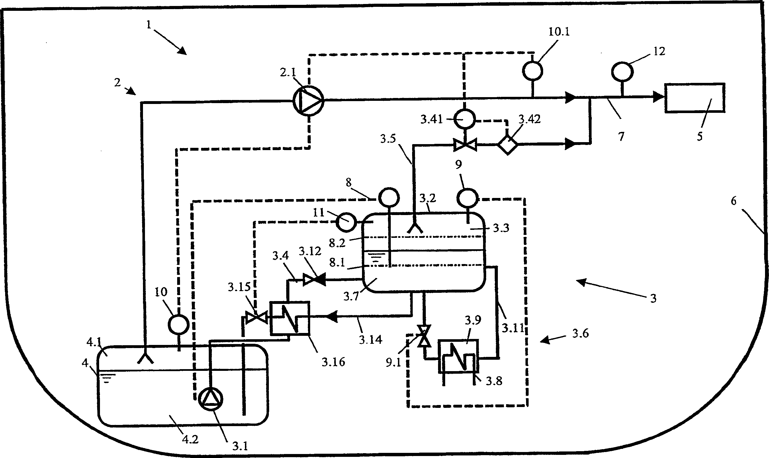 Gas supply arrangement of a marine vessel and method of providing gas in a gas supply arrangement of a marine vessel