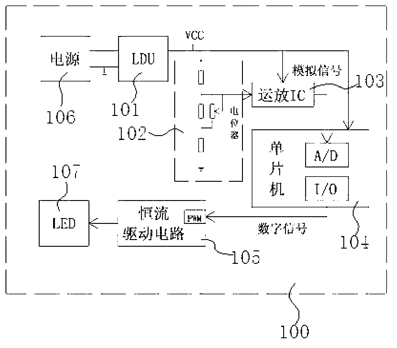 Dimming circuit and dimming method for LED light supplementing lamp