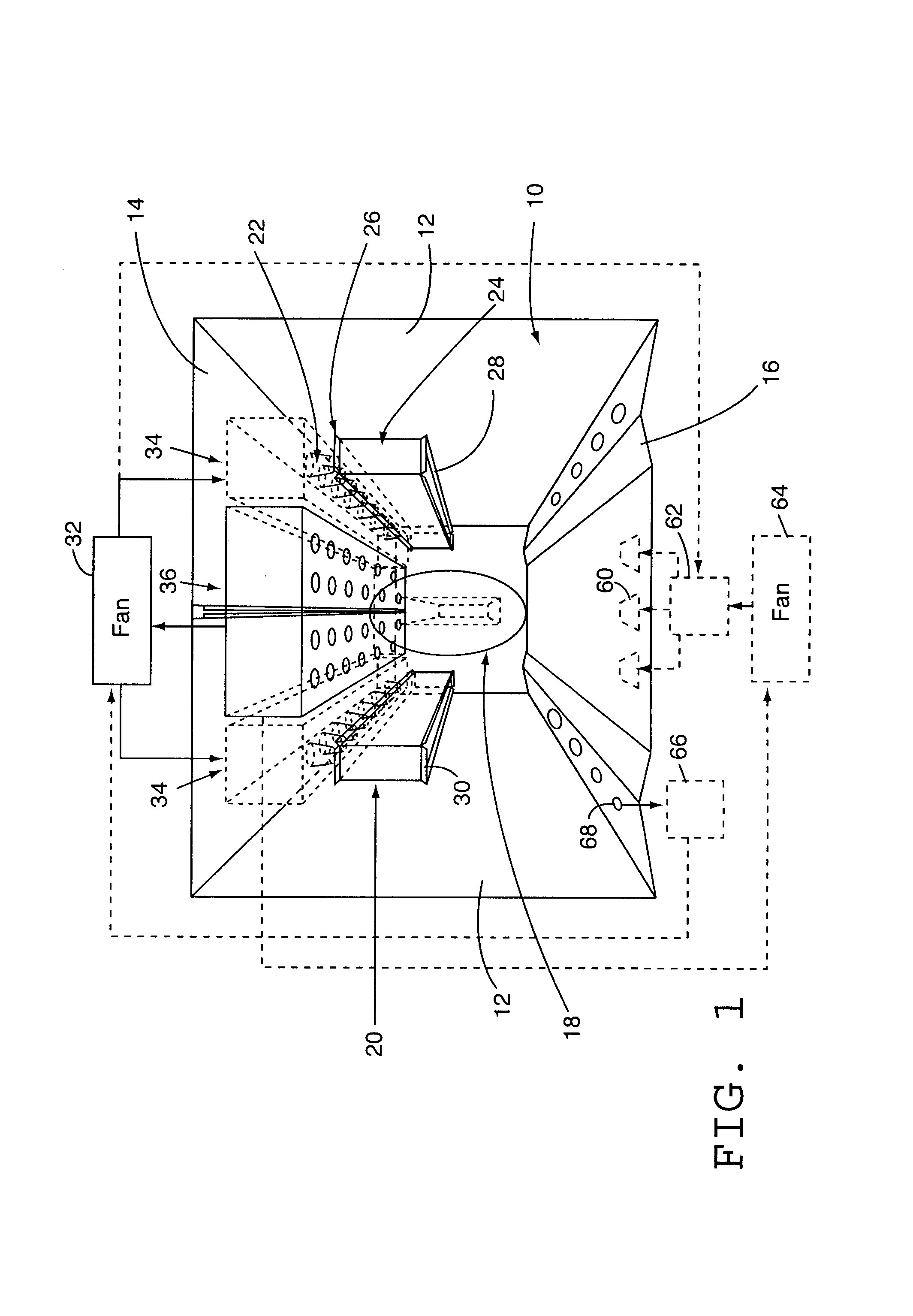 Convection oven with turbo flow air nozzle to increase air flow and method of using same
