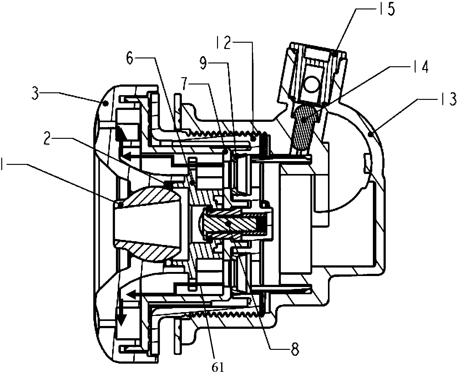 Spray head capable of changing water type and massage bathtub with same