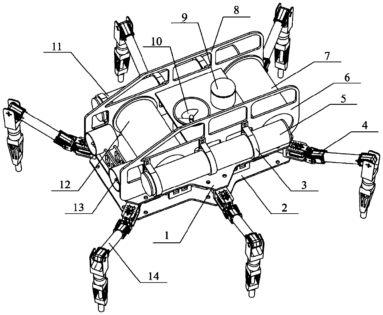 Robot suitable for underwater cruising and seabed crawling and control method