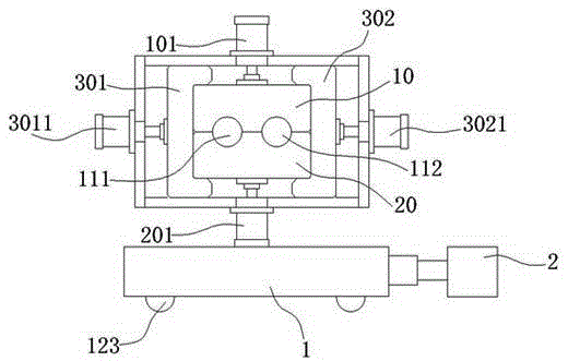 Bidirectional parting continuous forging system of forming die of pipe end upsetting device