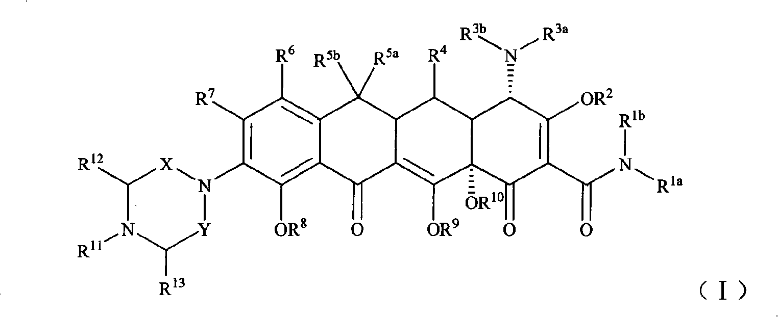 Piperazinone substituted tetracycline derivatives