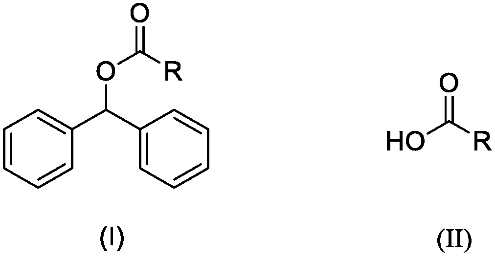 Photocatalytic oxidation synthesis method of diphenylmethanol ester