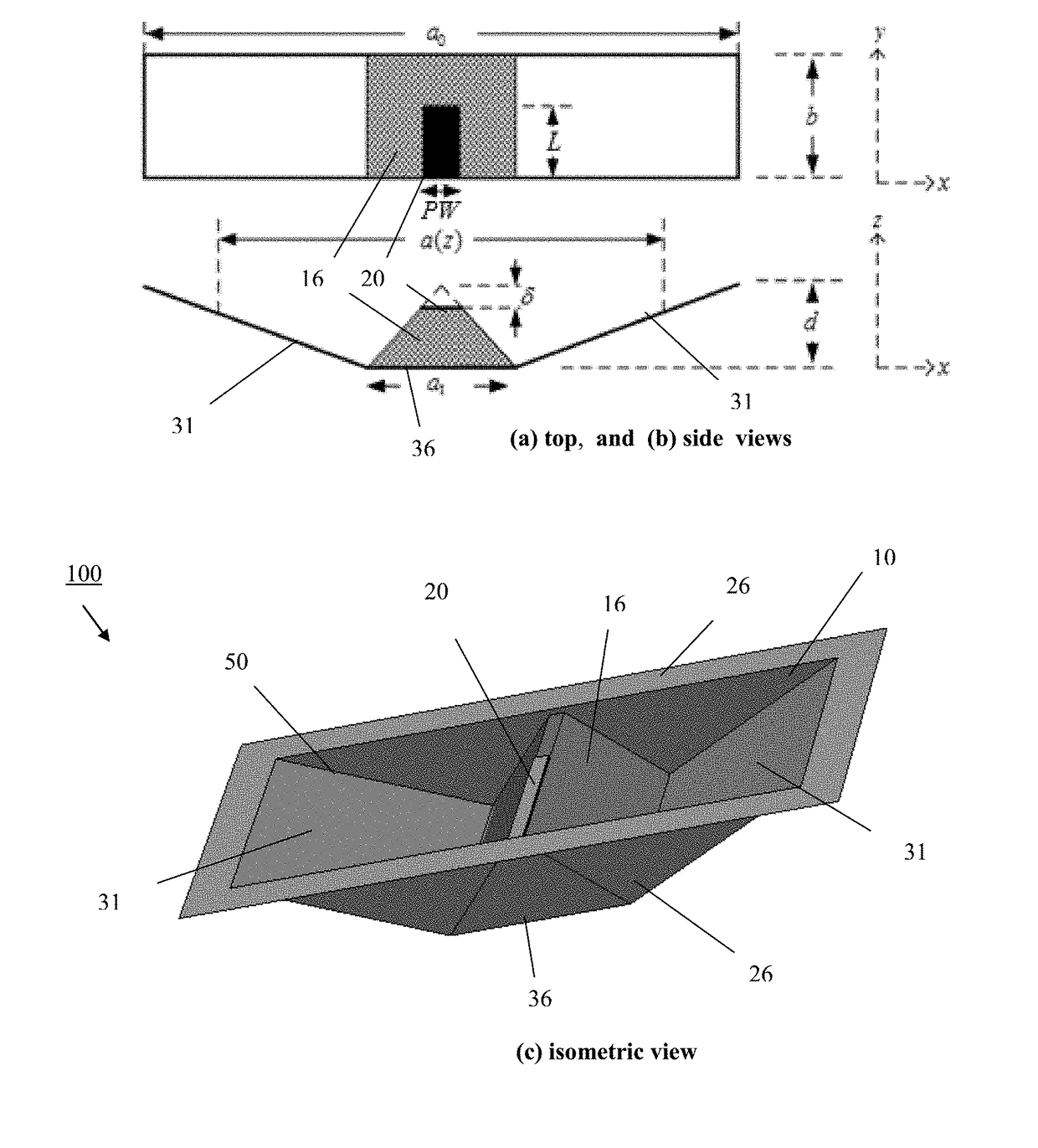 Low-profile cavity broadband antennas having an anisotropic transverse resonance condition