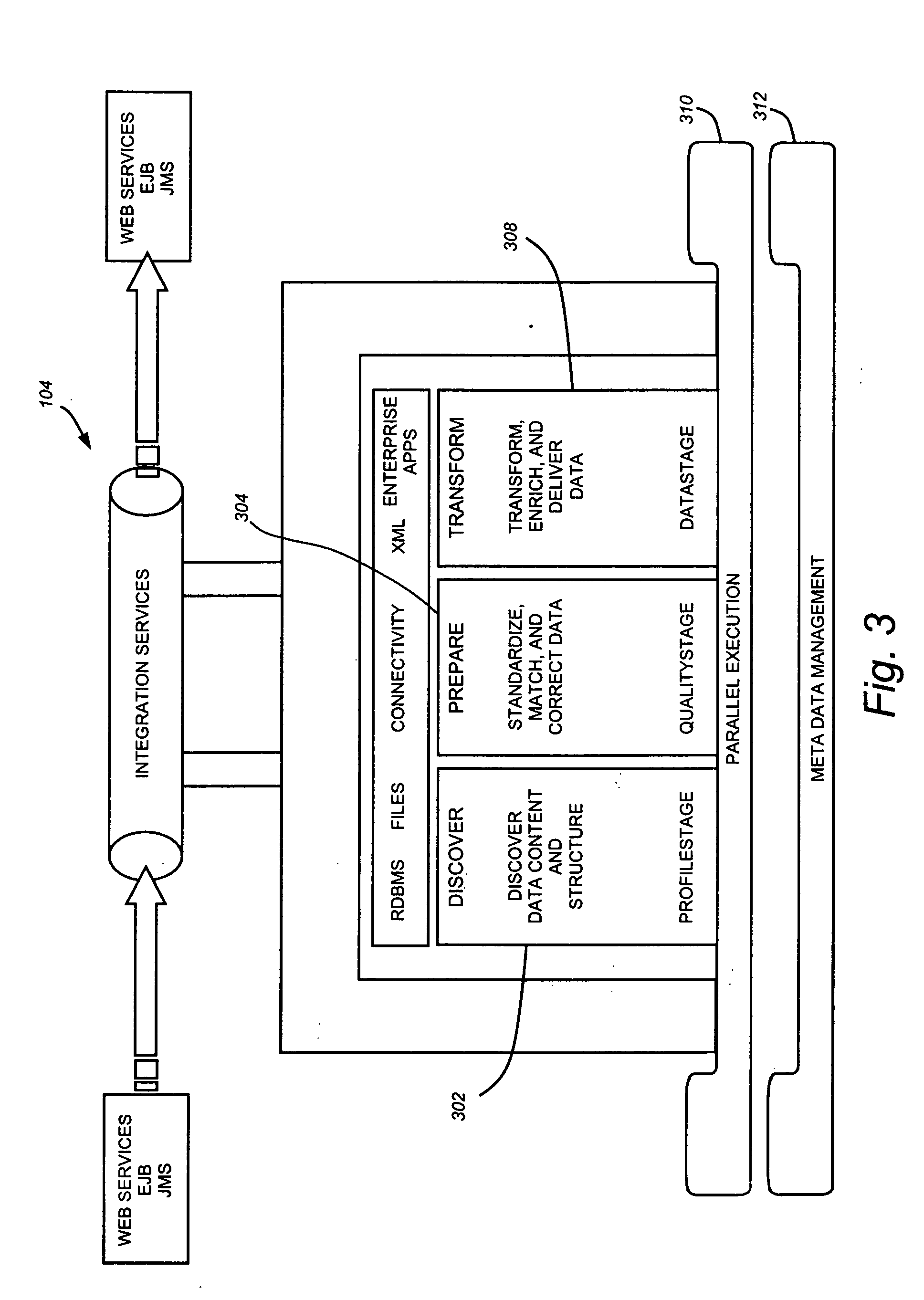 Service oriented architecture for an extract function in a data integration platform