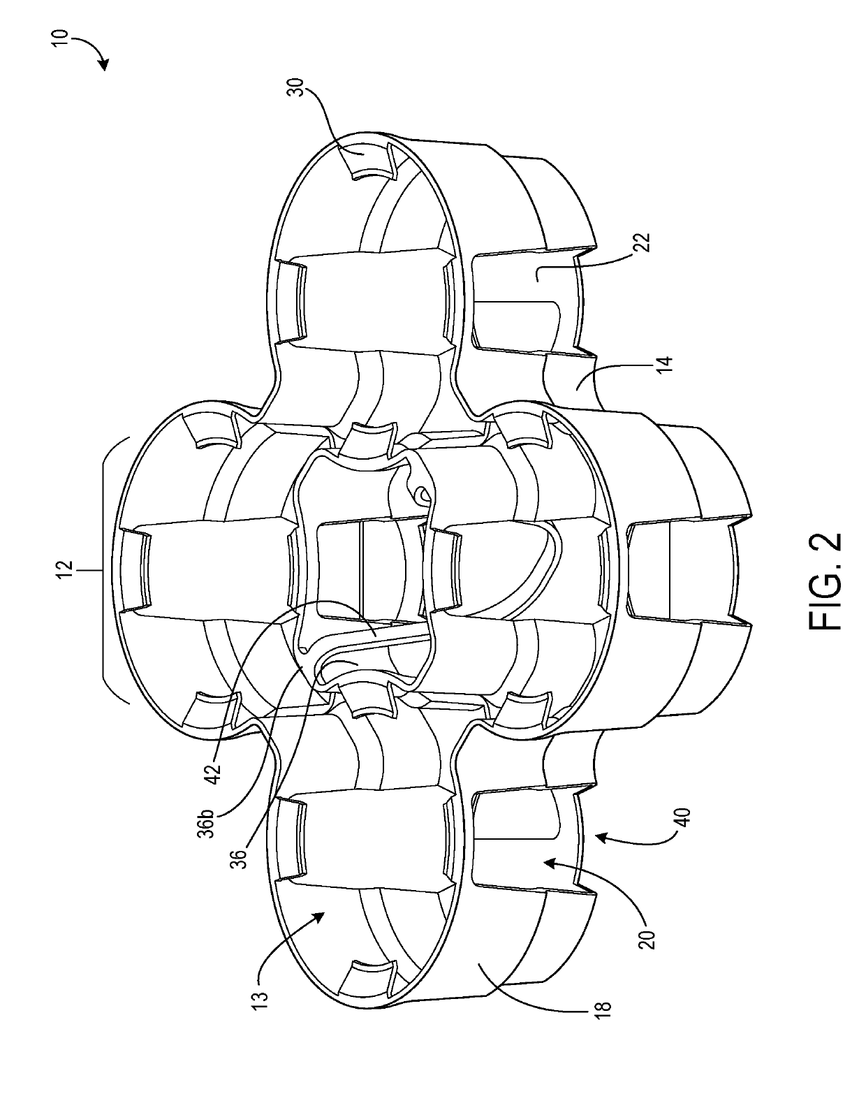 Container carrier with flexible flange