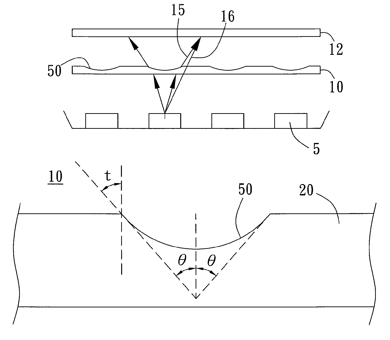 Diffuser having optical structures