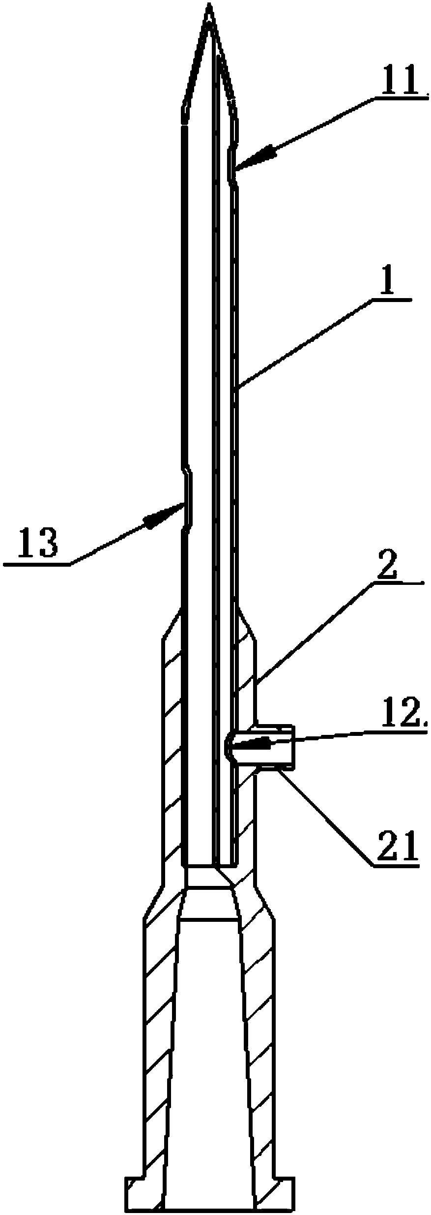Configuration needle with air pressure balancing function and configuration device