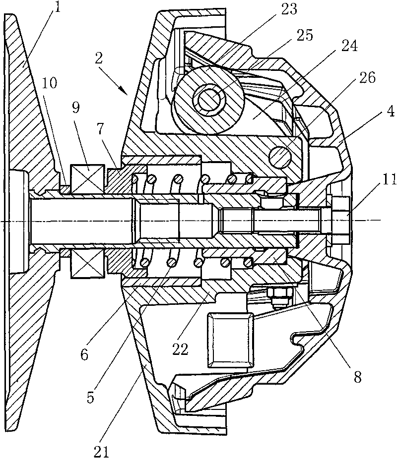 Continuously variable transmission of snowmobile
