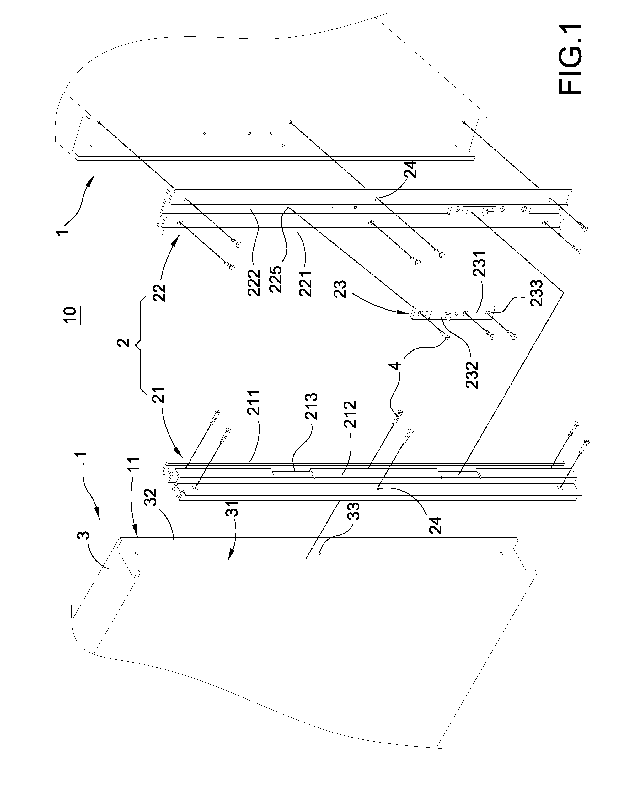 Partition structure having engaging assembly