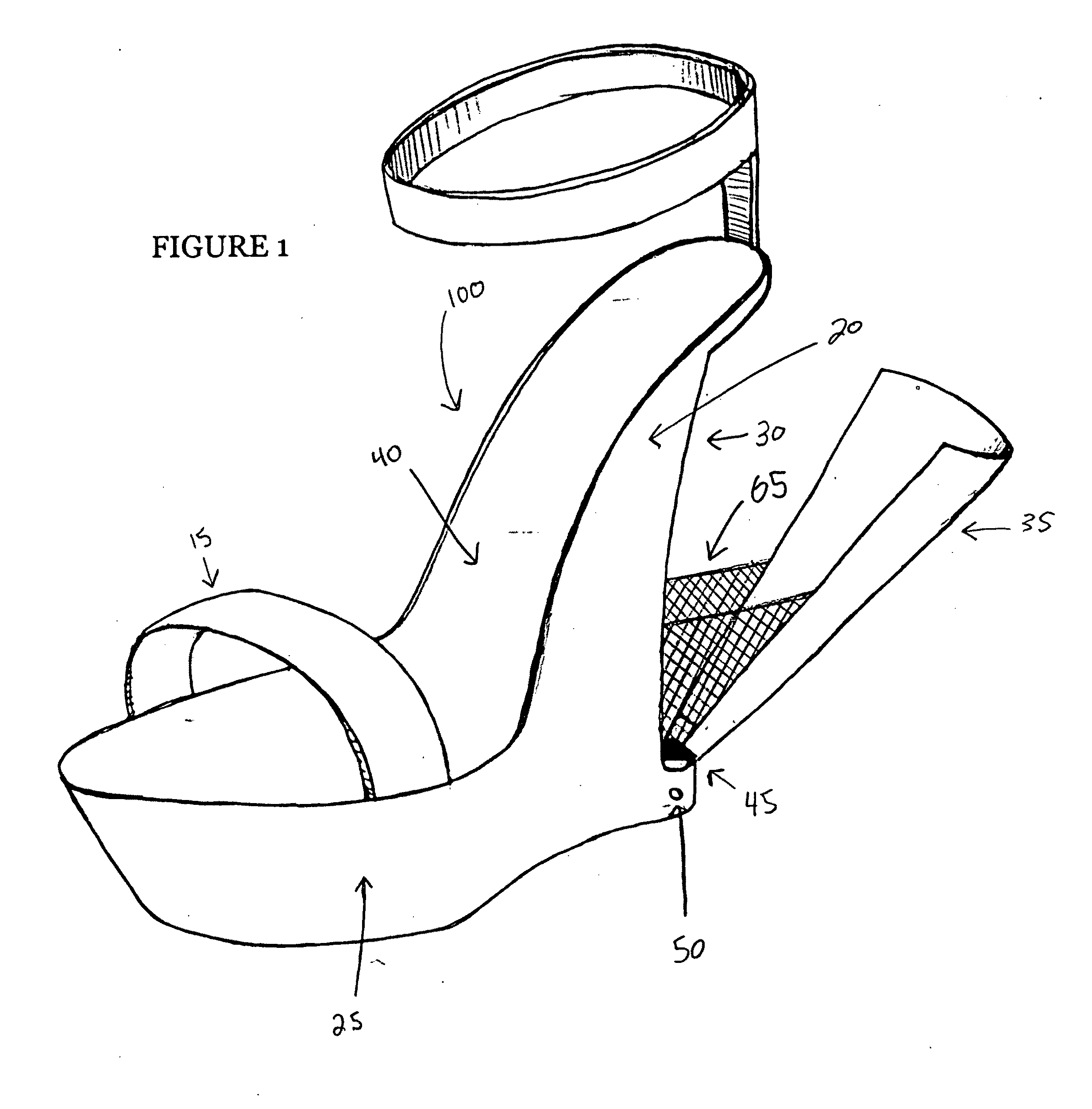 Shoe With Concealed, Heel Storage Compartment