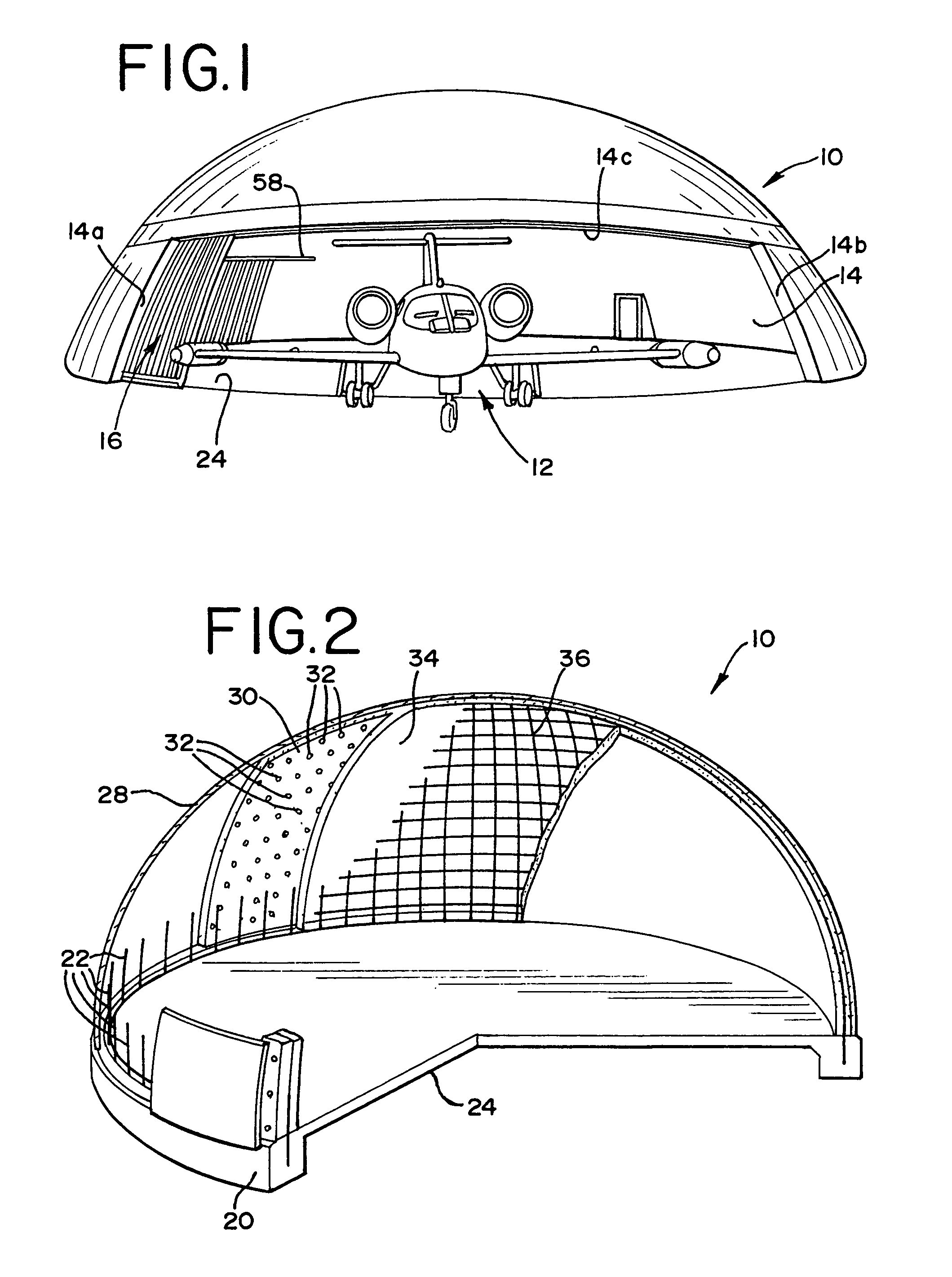 Monolithic dome structure having unitary contoured laterally moveable access door