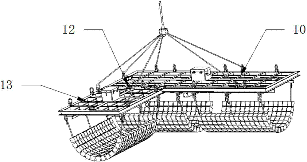 Submarine pipeline briquetting block release combined hanger
