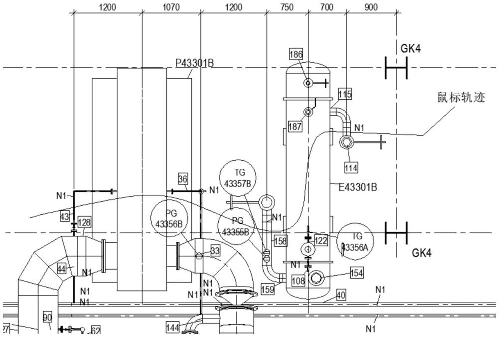 Quick dimension labeling method based on three-dimensional factory design drawing