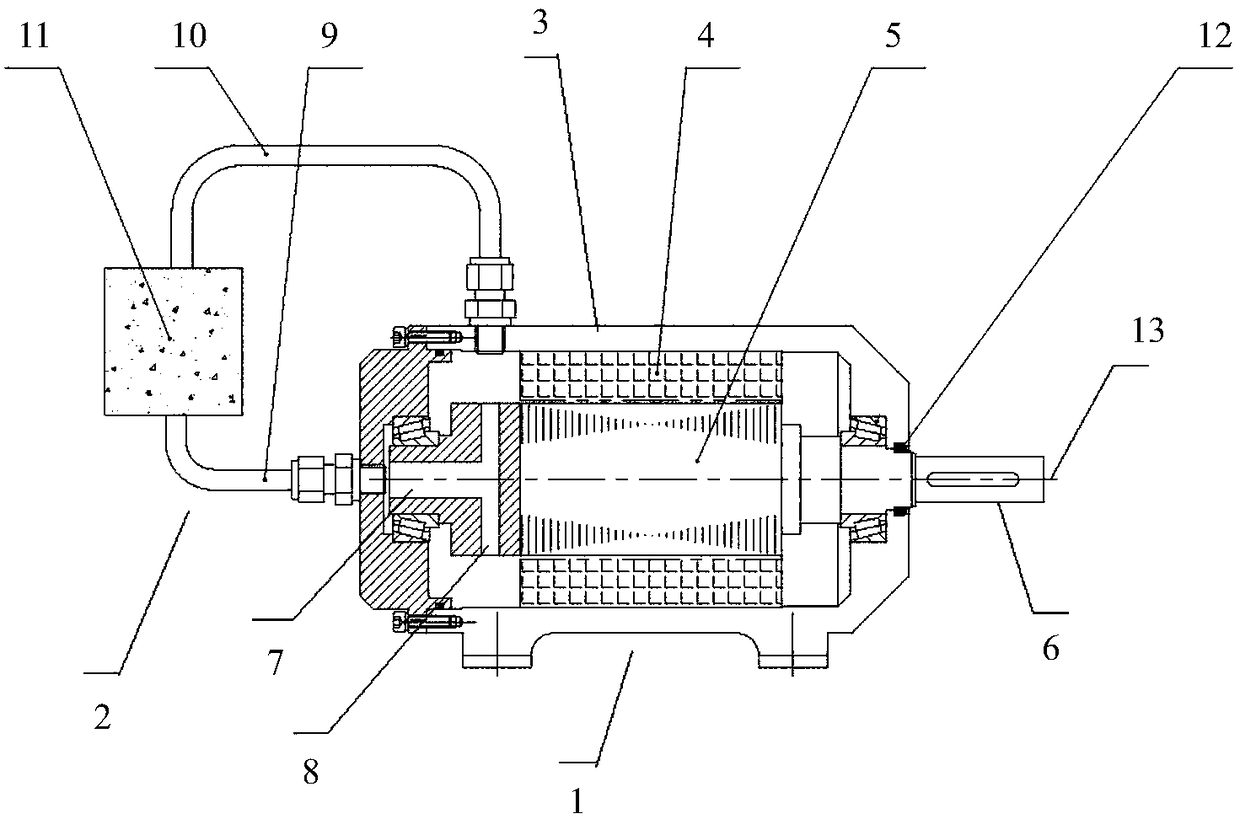 A deep-sea oil-filled motor with automatic water removal and a method for using the motor to remove water