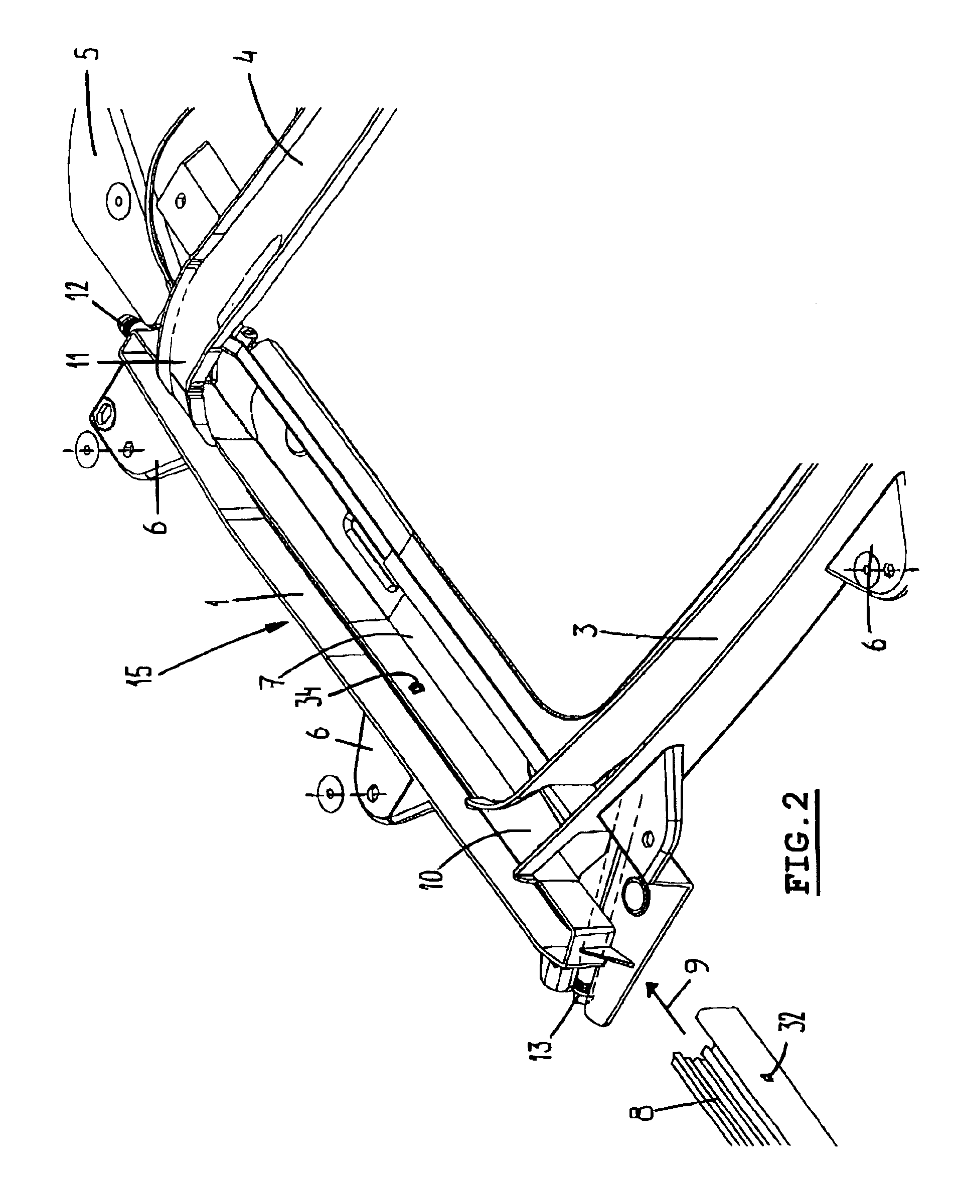 Open roof assembly for a vehicle, and frame part for application therein