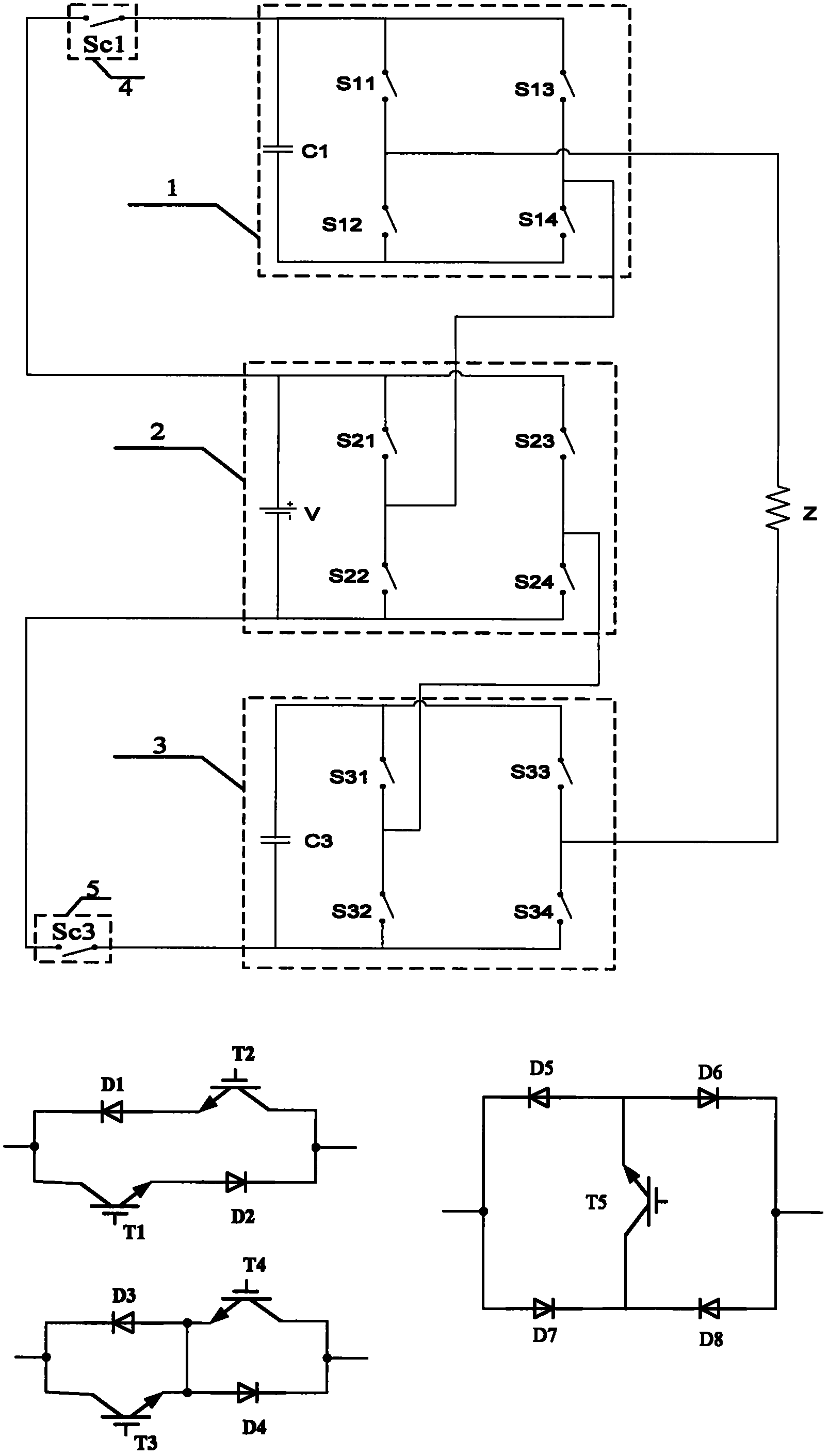 Single-power supply cascade multi-level converter