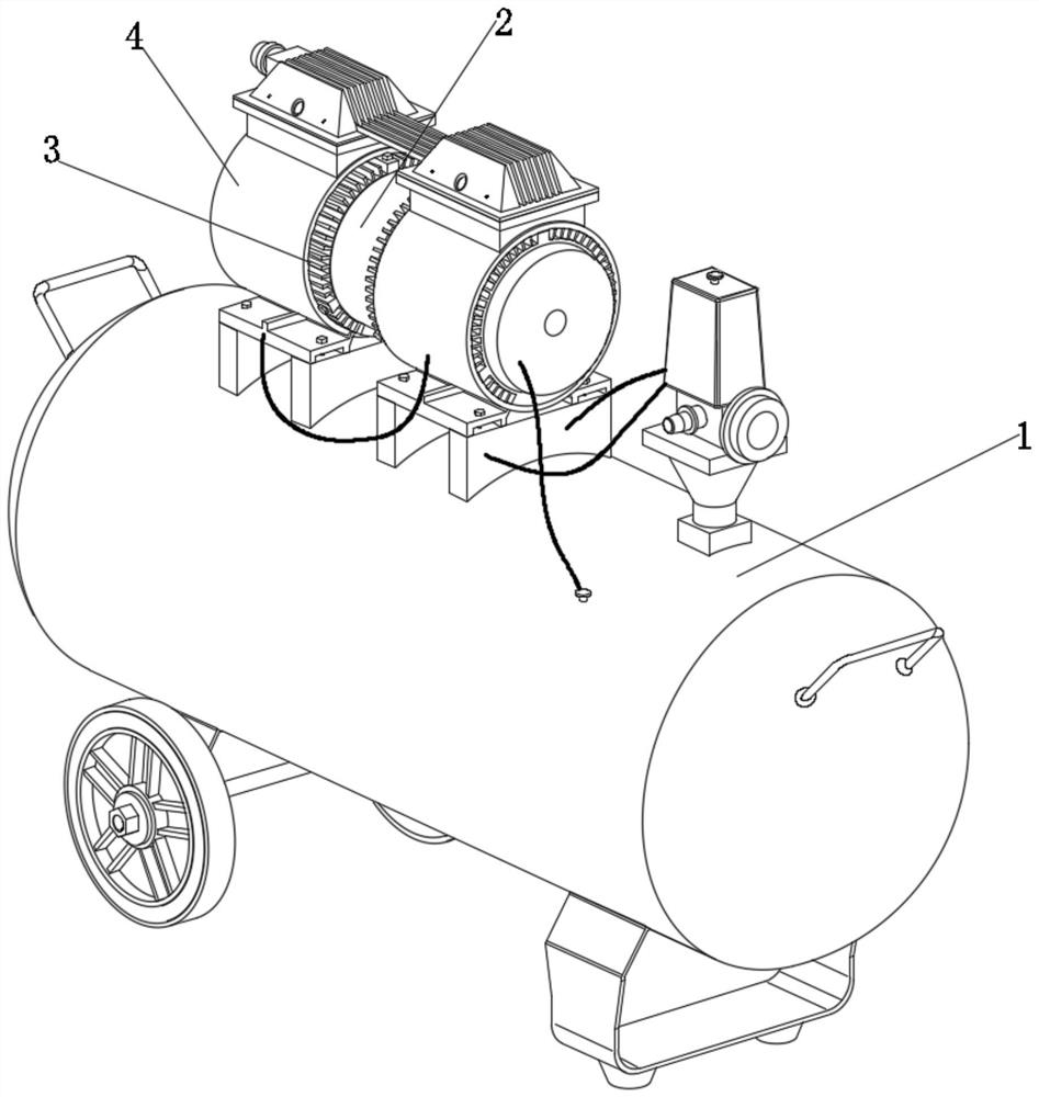Air compressor capable of discharging dust and dissipating heat through external expansion