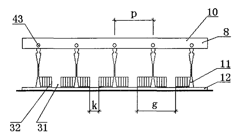 Stand column shelter of island type stop of parallel-connected elevated road