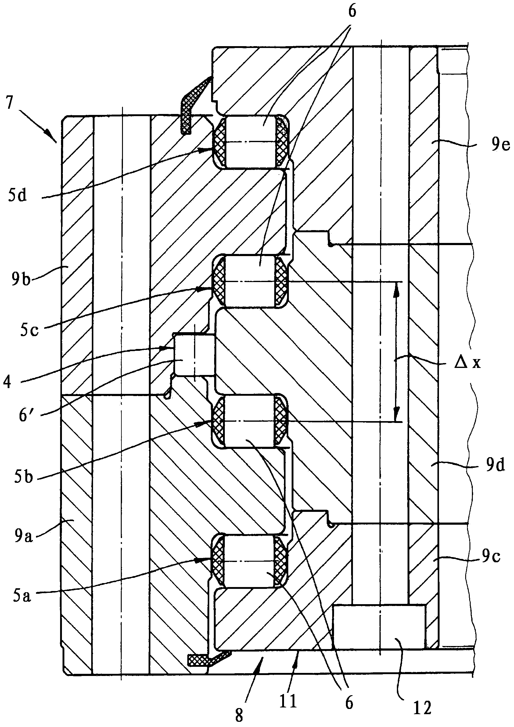 Axial-radial rolling contact bearing, in particular for supporting rotor blades on a wind turbine