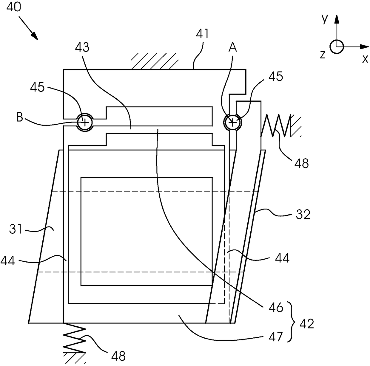 Mounting device for a print head