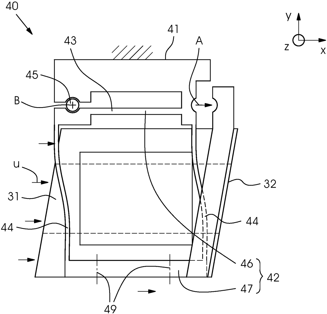 Mounting device for a print head