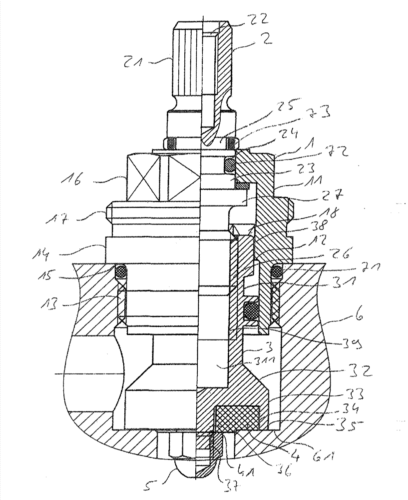 A valve upper structure
