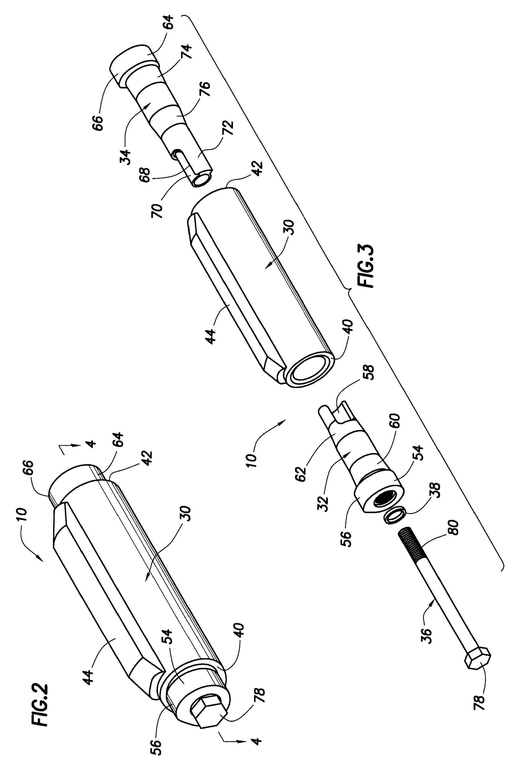 Double cam taper lock connector pin apparatus