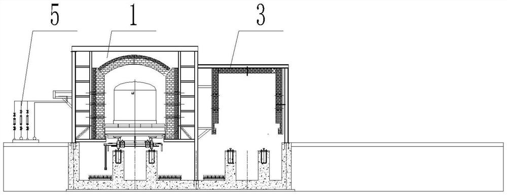 Continuous automatic rotary rectangular tunnel furnace made of magnetic materials and production method of continuous automatic rotary rectangular tunnel furnace