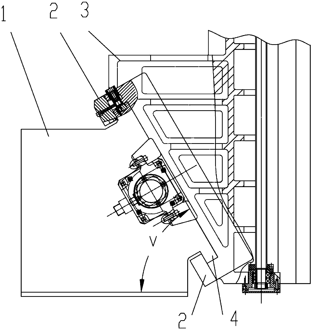 Unloading Composite Guide Rail Structure of Inclined Beam