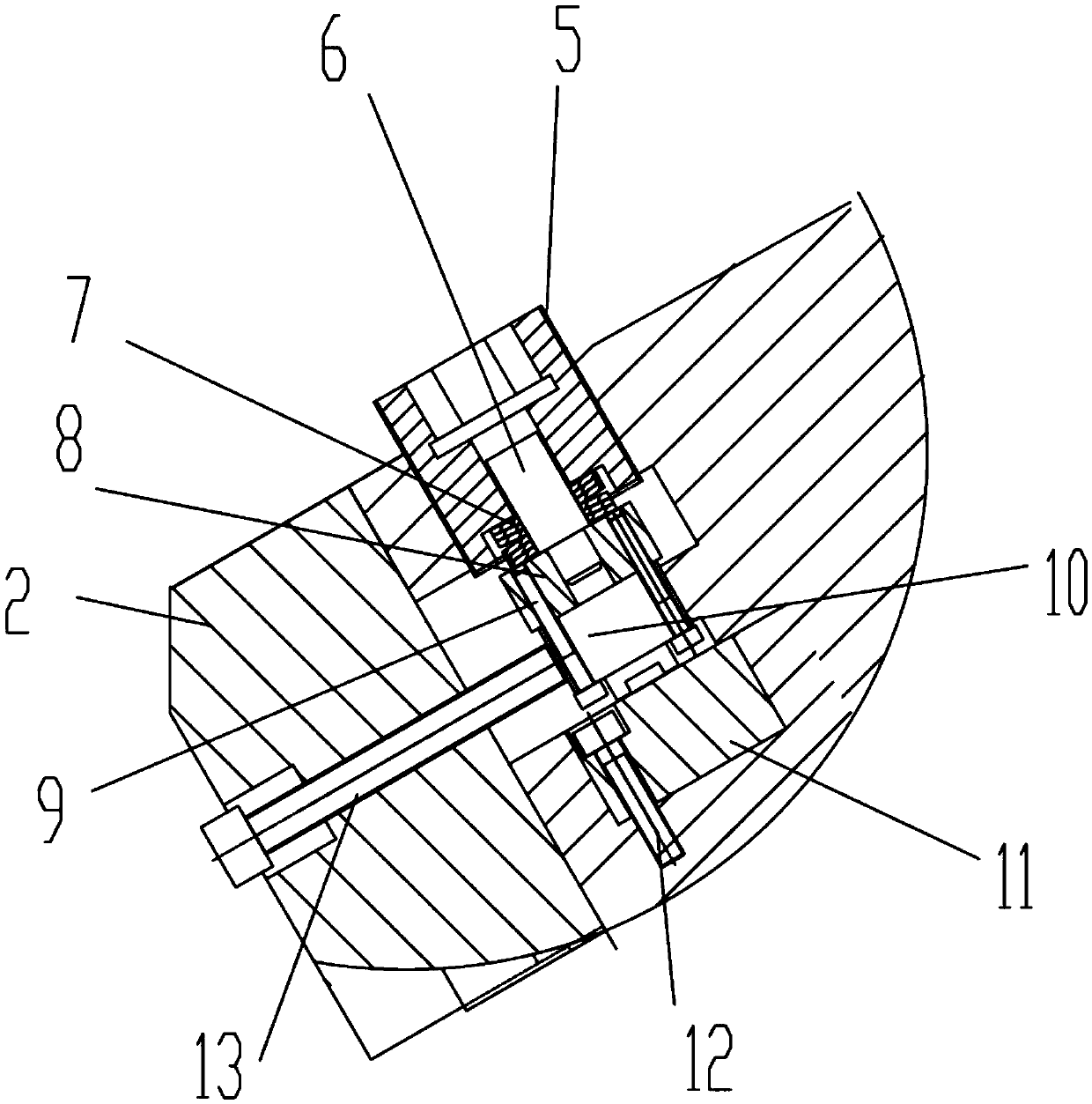 Unloading Composite Guide Rail Structure of Inclined Beam