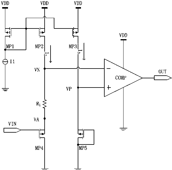 Negative Voltage Comparator Circuit