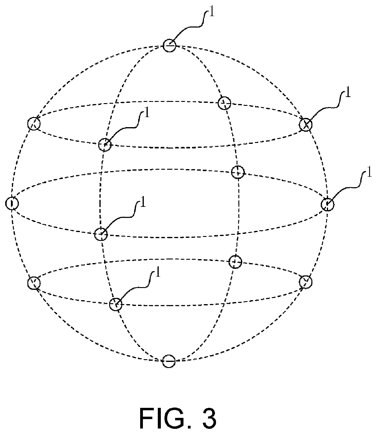 Polygonal spherical space sampling device