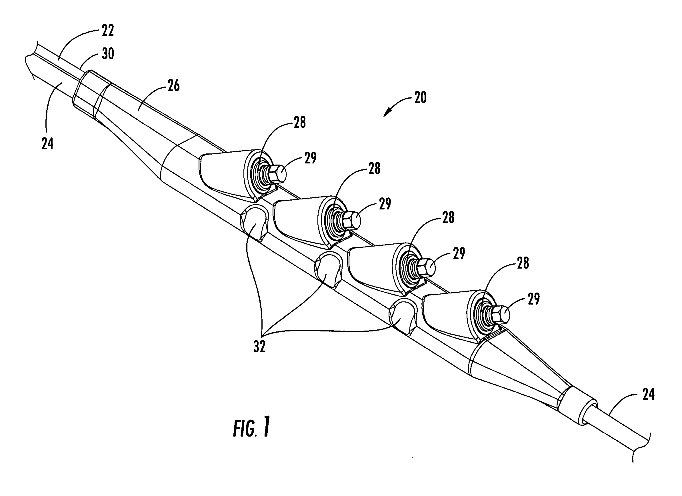 Adjustable tether assembly for fiber optic distribution cable