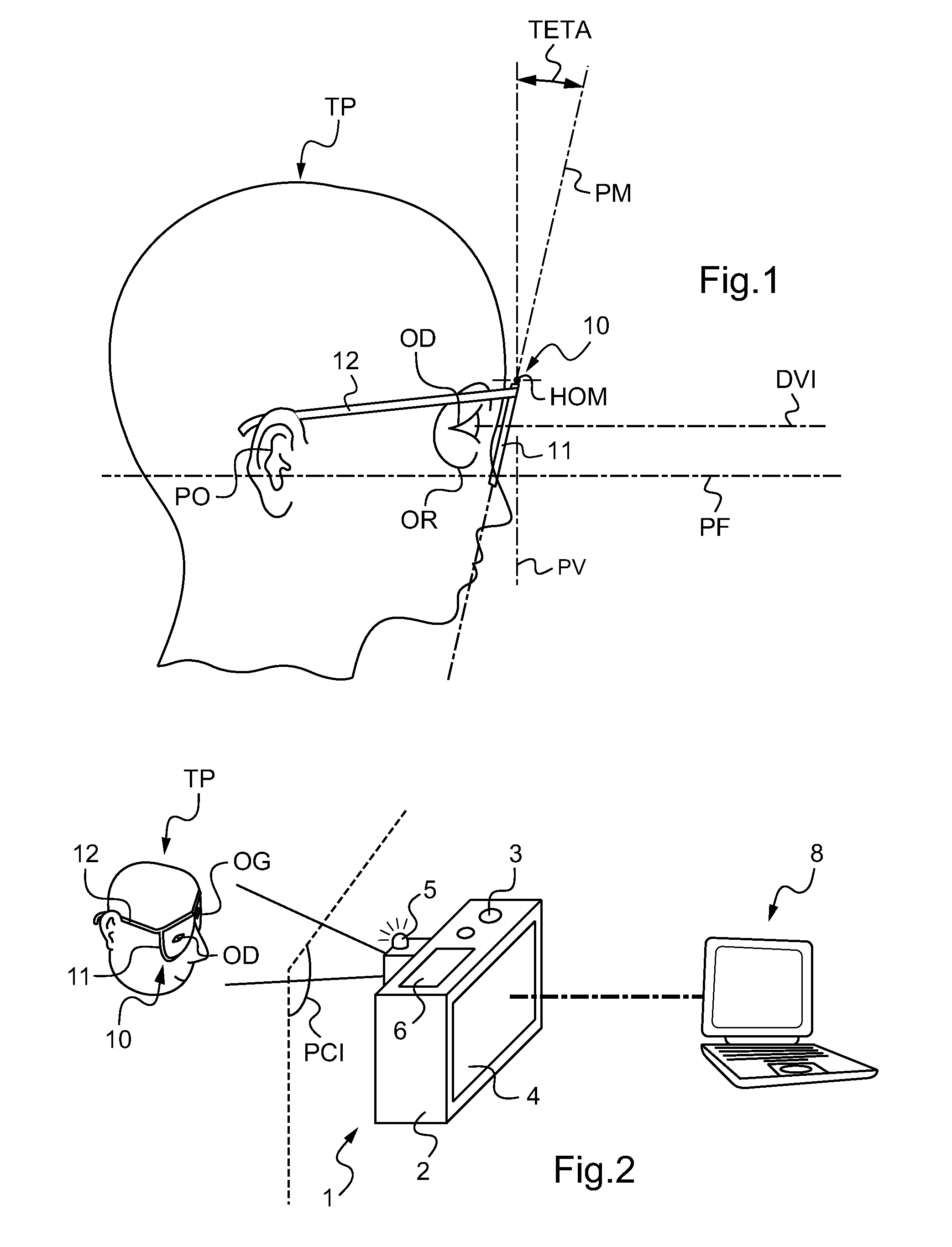 Method of measuring at least one geometrico-physiognomic parameter for positioning a vision correcting eyeglass frame on the face of a wearer