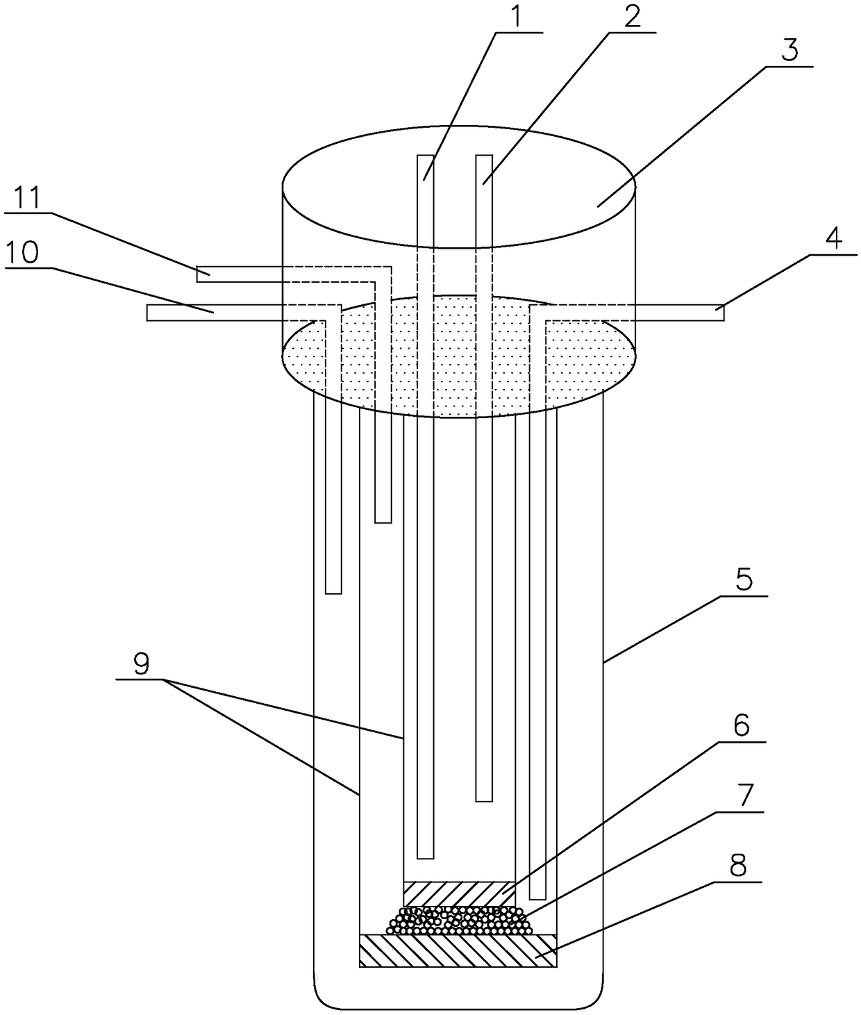 Preparation method of oxygen-permeation-hydrogen permeation-methane partial oxidative dehydrogenation three-effect flat plate type membrane reactor and testing system thereof