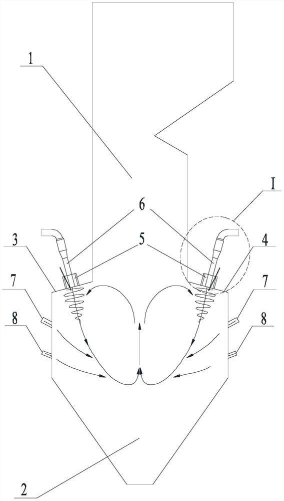 A W-flame boiler using a swirl burner