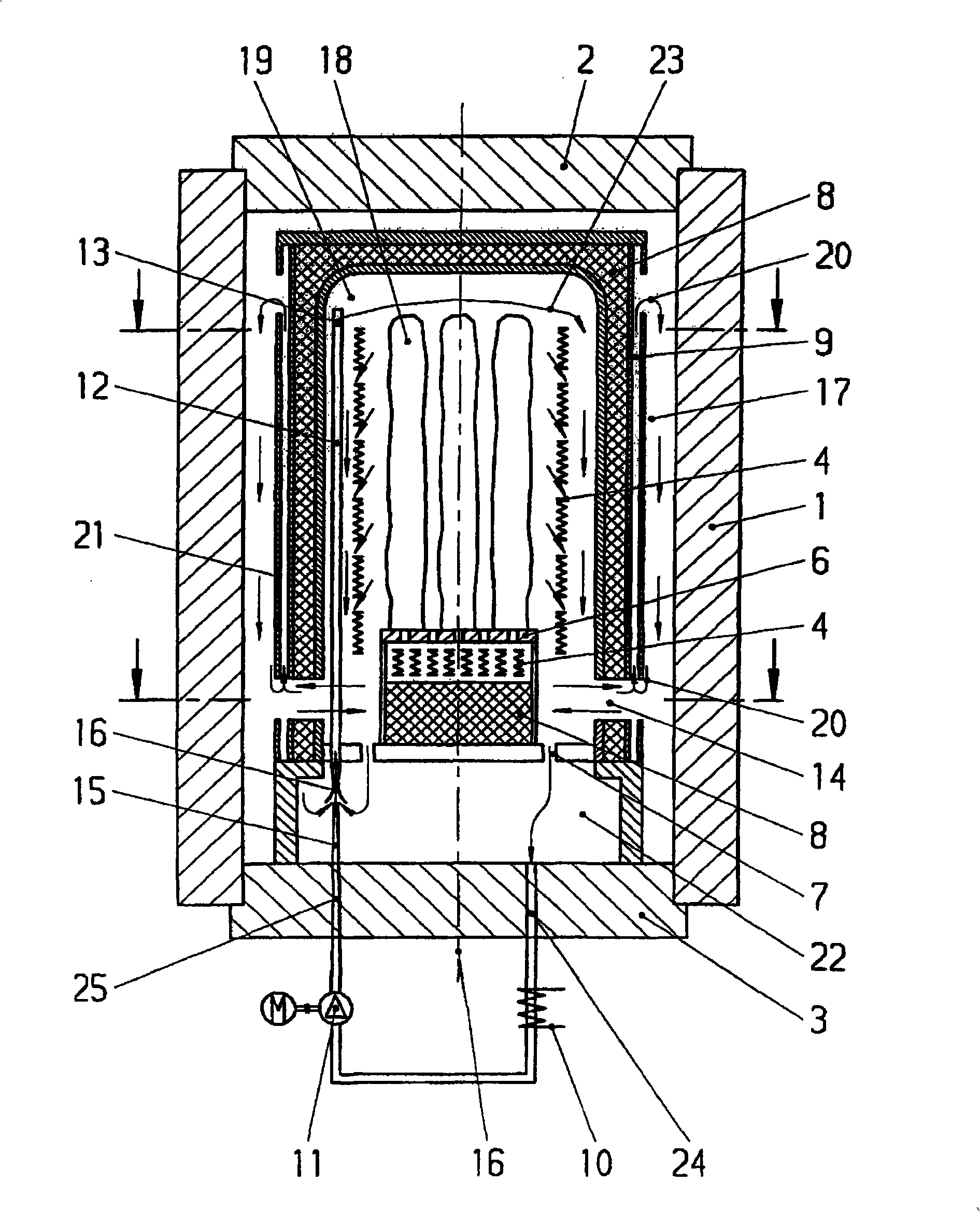 Method for rapid cooling of a hot isostatic press and a hot isostatic press